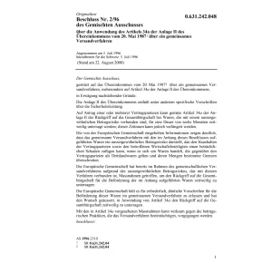 Beschluss 2/96 des Gemischten Ausschuss