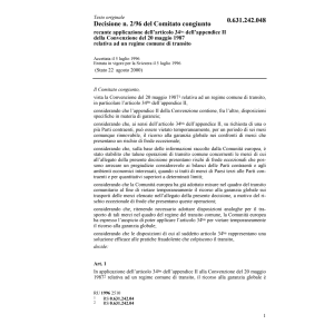 Decisione n. 2/96 del Comitato congiunto