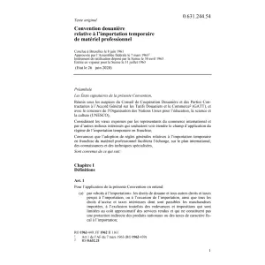 Conv. douanière matériel professionel