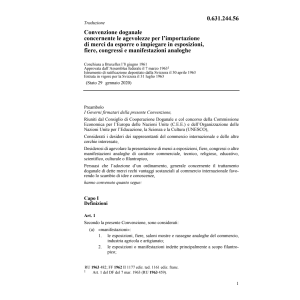 Conv. doganale merci in esposizioni