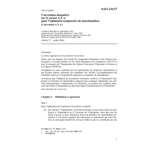 Conv. douanière carnet A.T.A