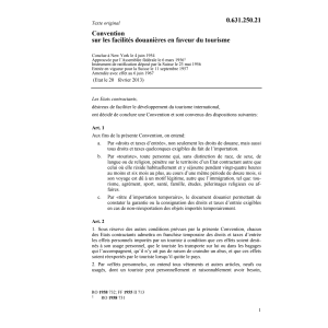 Conv. facilités douanières du tourisme