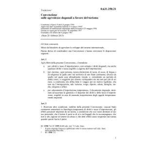 Conv. agevolezze doganali del turismo