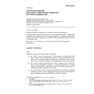 Conv. doganale veicoli stradali privati