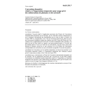 conv.douanière embarcations de plaisance
