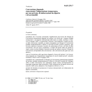Conv. doganale imbarcazioni da diporto