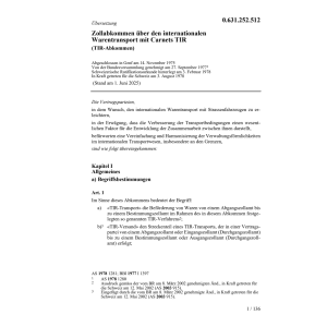 Zollabkommen, internat. Warentransport