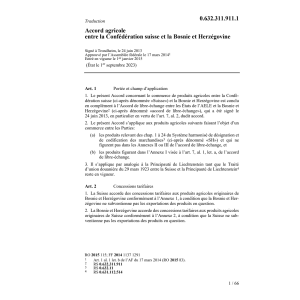 Acc. agricole CH-Bosnie Herzégovine