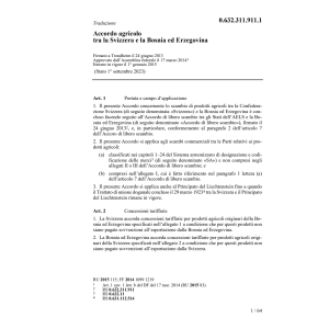 Acc. agricolo CH-Bosnia Erzegovina