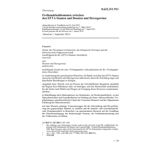 Freihandelsabk. EFTA-Staaten Bosnien