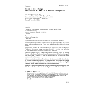 Acc. libre-échange Etats AELE Bosnie