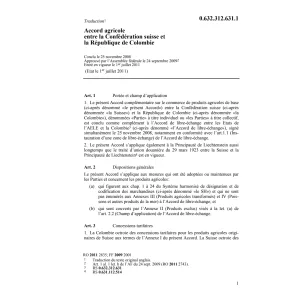 Acc. agricole CH-Colombie