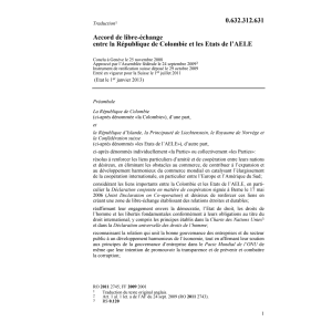 Acc.libre-échange CH-Colombie Etats AELE
