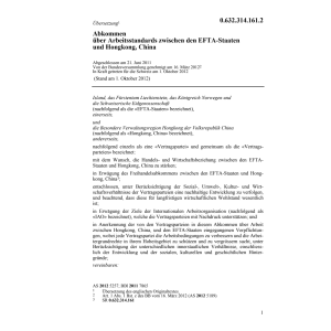 Abk. Arbeitsstandards Hongkong, China