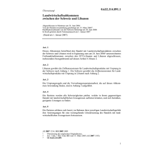 Landwirtschaftsabk. CH-Libanon