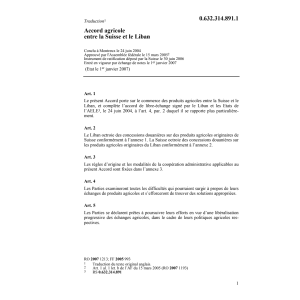 Acc.agricole CH-Liban