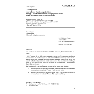 Arrangement CH-Maroc produits agricoles