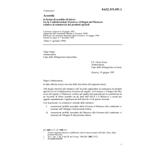 Acc. CH-Marocco prodotti agricoli