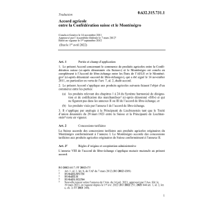 Acc.agricole Conféd. Monténégro