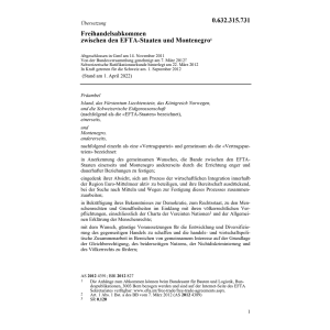 Freihandelsabk. ETFA-Montenegro