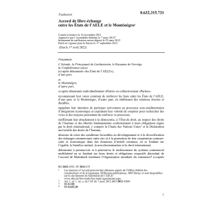Acc. libre-échange AELE-Monténégro