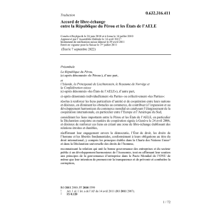 Acc.libre-échange CH-Pérou Etats AELE