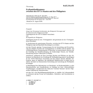 Freihandelsabk. 28.4.16 EFTA Philippinen