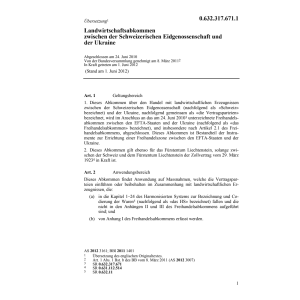 Landwirtschaftsabk CH-Ukraine