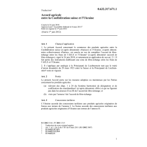 Accord agricole CH-Ukraine