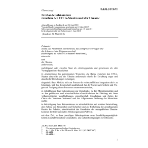 Freihandelsabk. EFTA-Staaten Ukraine