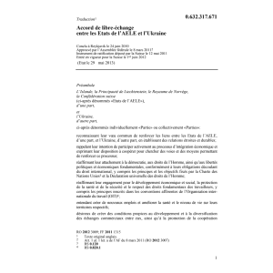 Acc. libre-échange Etats AELE Ukraine