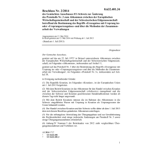 Beschluss Nr.2/2014 Erzeugnisse Ursprung