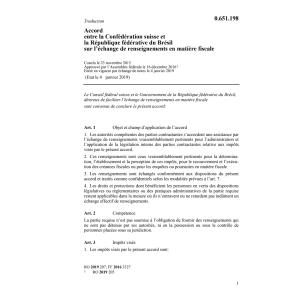 Ac. CH/Brésil éch. renseign. mat. fisc.