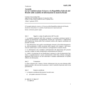 Acc. CH/Brasile scamb. info. mat. fisca.