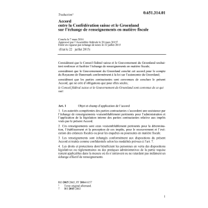 Acc. CH-Groenland matière fiscale