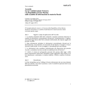 Acc. CH-San Marino materia fiscale