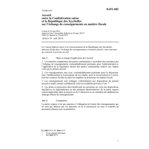 Acc. CH-Seychelles en matière fiscale