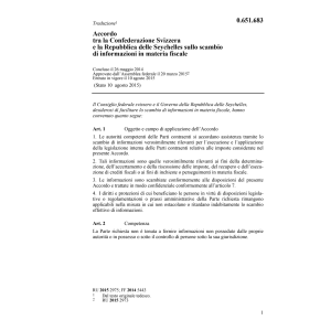 Acc. CH-Seychelles in materia fiscale