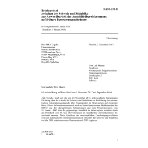 Briefwechsel Südafrika Amtshilfe
