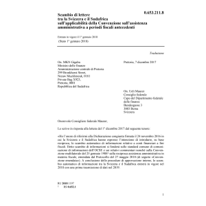 Scambio di lettere Svizzera-Sudafrica