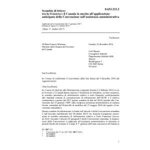 Scambio lettere 22.12.16 Svizzera/Canada