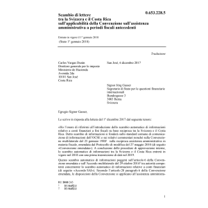 Scambio Lettere CH-Costa Rica fiscali