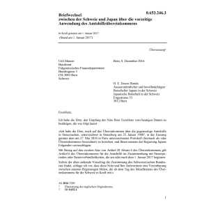 Briefw. CH-JPN Amtshilfeübereinkommen