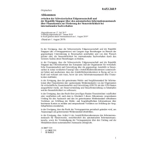 Abk. CH-Singapur Steuerehrlichkeit