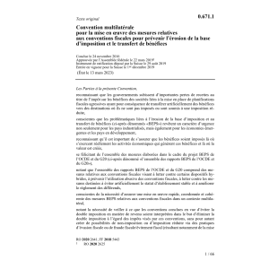 Conv. fiscales pour prévenir l'érosion