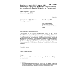Briefwechsel CH-D Finanzbereich