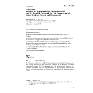 Abk. CH-A Zusammenarbeit Bereich Steuern