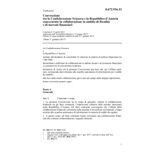 Conv. CH-A ambito fiscalità mercati fin.
