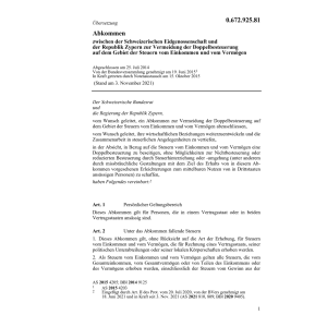 Abk. CH-Zypern Doppelbesteuerung