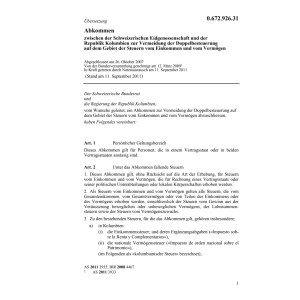 Abk. CH-Kolumbien Doppelbesteuerung